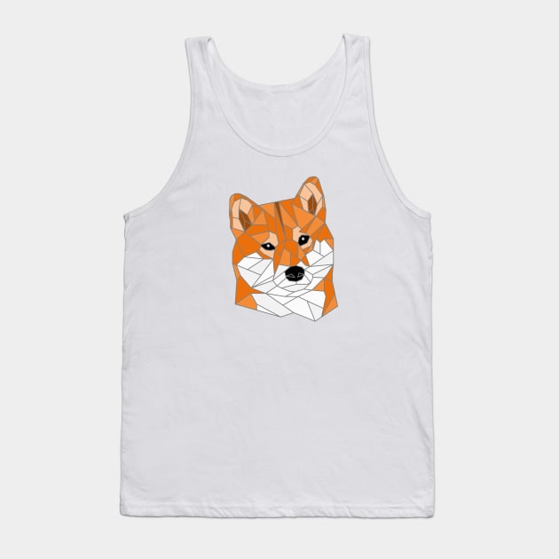 Shiba Inu Red Stained Glass Tank Top by inotyler